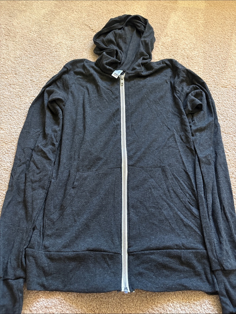 Charcoal Hooded Zip-Up Sweater